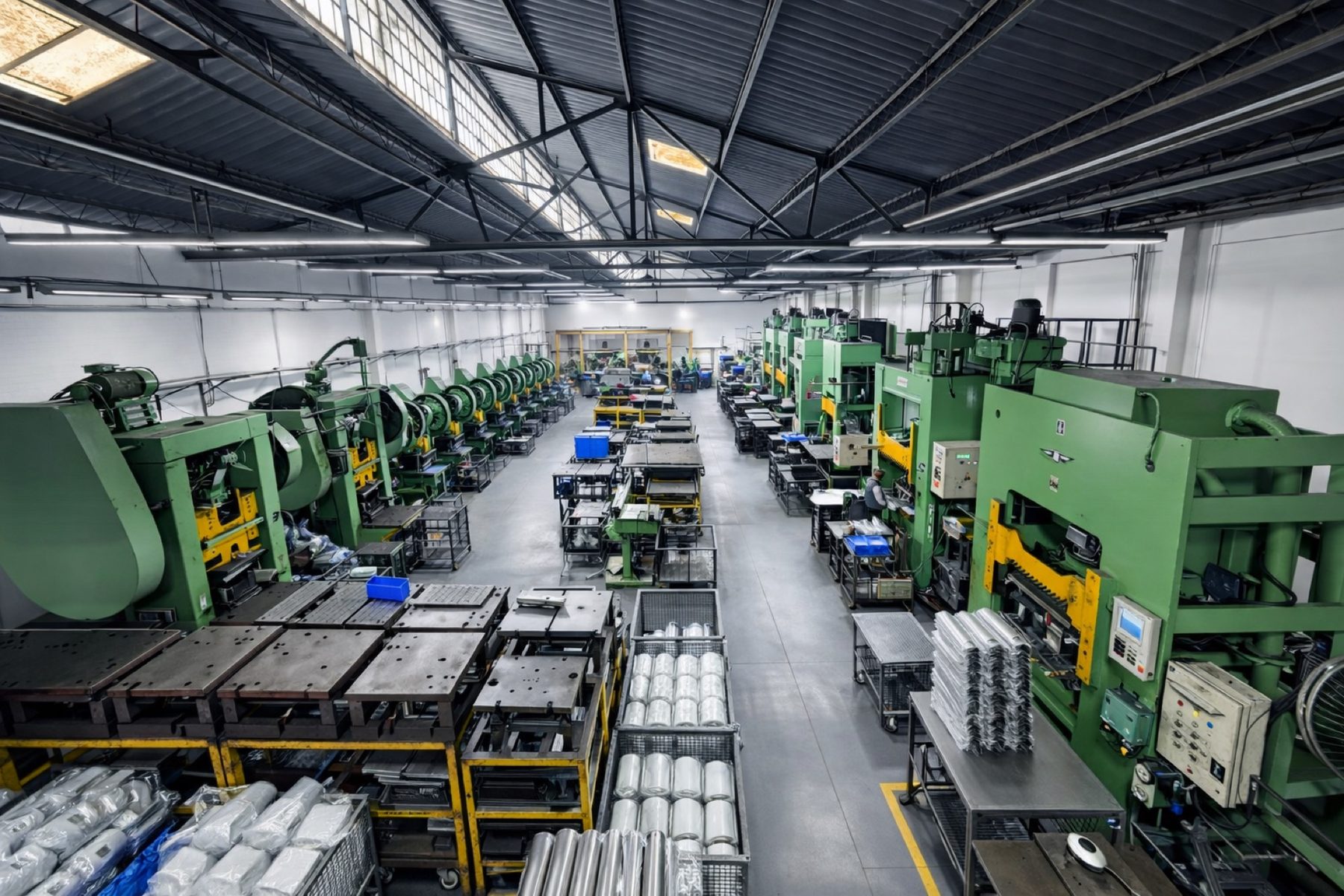 Overhead view of the Technomech Engineers press shop and production floor