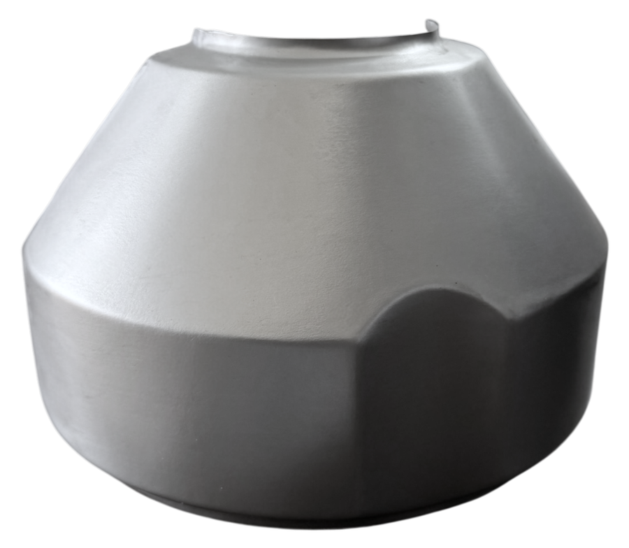 Multi-faceted deep-drawn shell, top view