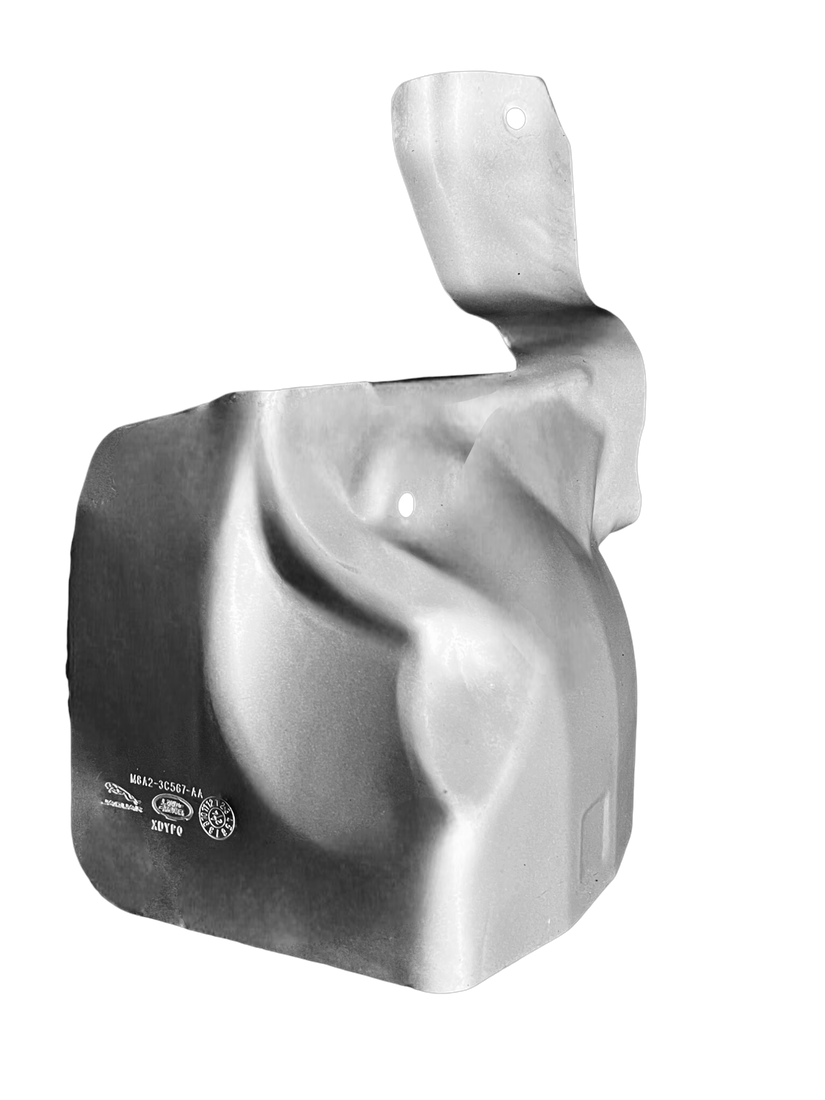 Formed automotive heat shield with a deep sculpted profile